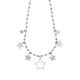 
Rosary necklace with silver crystals and star theme charms