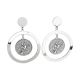 Concentric earrings with surface galuchat Swarovski silver