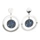 Concentric earrings with Swarovski surface galuchat moonlight