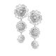 Dangle earrings with three-dimensional degraded wild roses and zircons