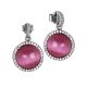 
Earrings with fuchsia cabochon pendant and zircons