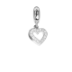 Charm in the shape of a heart with zircons