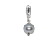 Charm with Swarovski pearl light gray