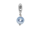 Charm con perla Swarovski light blue