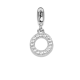 Charm with letter or zircons