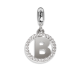 Charm circolare in zirconi con lettera B