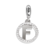 Circular charm in zircons with letter F