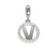 Circular charm in zircons with letter V