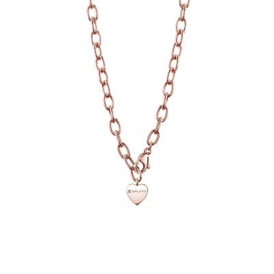 Collana charm of love in argento 925 rosa e diamante
