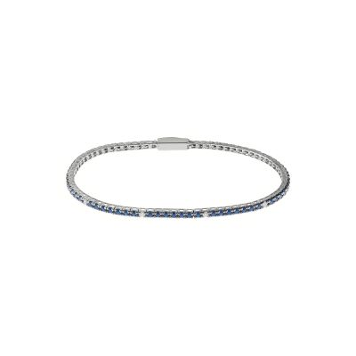 bracciale tennis argento cubic zirconia blu e bianco