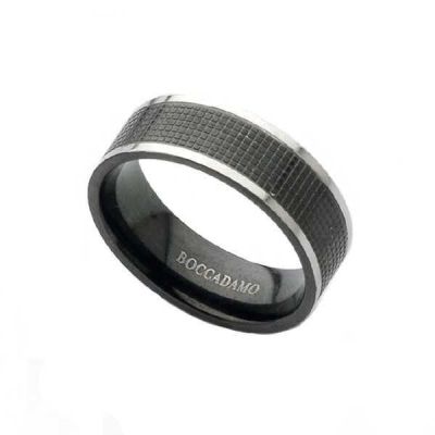 Band ring in steel and black PVD