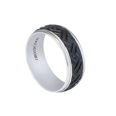 Steel ring with black PVD decorated
