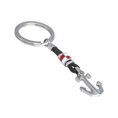 Keyring in cotton marino, still and red inserts