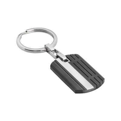 
Keyring in steel and black pvd