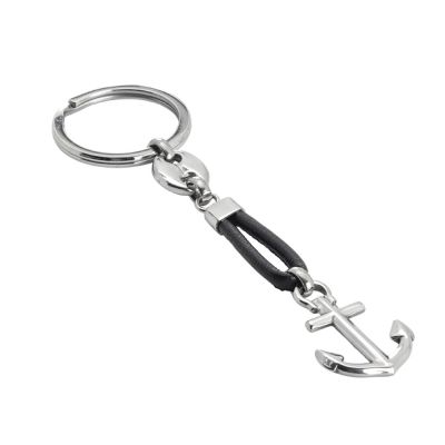 
Key ring in steel, marine cord and anchor