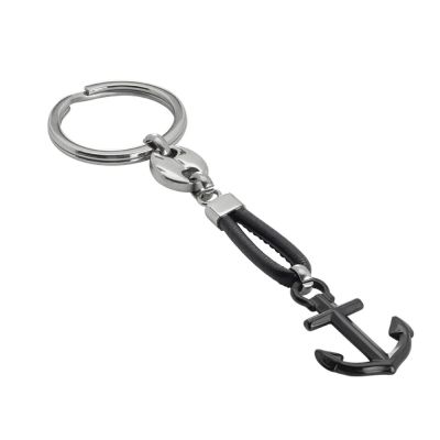 
Keyring in steel, marine cord and still in black pvd
