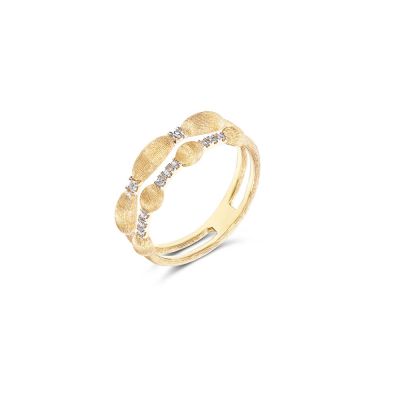 anello in oro giallo 18 kt e diamanti