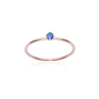 anello solitaire blu