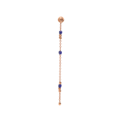 Dodo Orecchino Pendente Mini Granelli Oro Rosa e Ceramica Blu