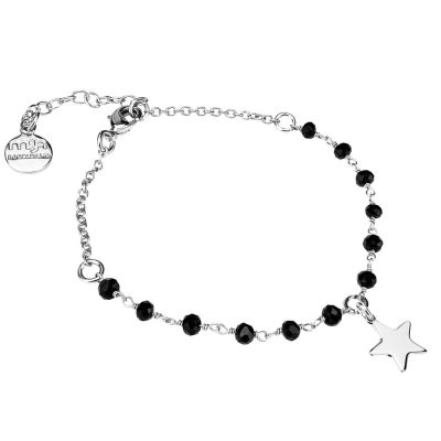 
Bracelet with black crystals and star