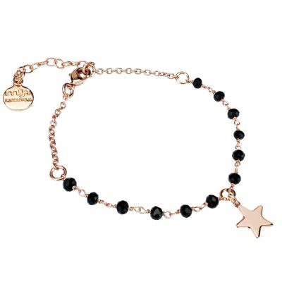 
Rosé bracelet with black crystals and star