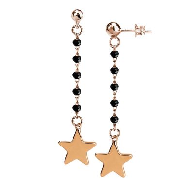 
Earrings with black crystals and final star