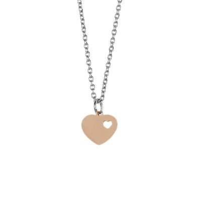 
Necklace with pink perforated heart
