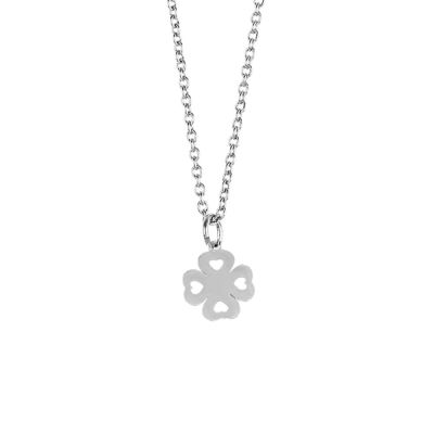 
Necklace with openwork cloverleaf
