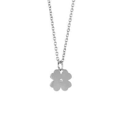 
Necklace with four-leaf clover and central strass
