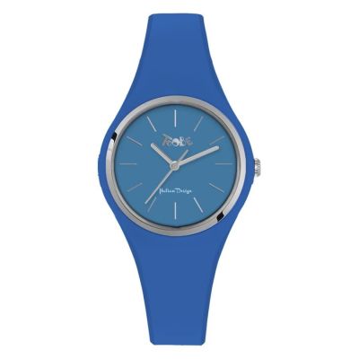 Watch lady in silicone anallergic denim and silver ring