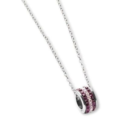 Necklace with passing in rhinestones purple