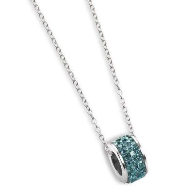Necklace with passing in rhinestones water green