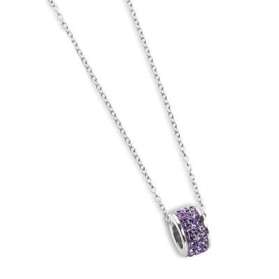 Necklace with passing in rhinestones lilac