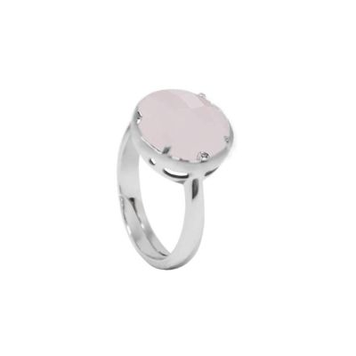 Ring with pink quartz milk