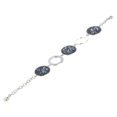 Modular bracelet with Swarovski surface galuchat moonlight