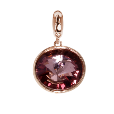 Charm with Swarovski Crystal antique pink