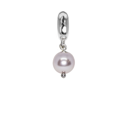 Charm with pearl Swarovski rosaline