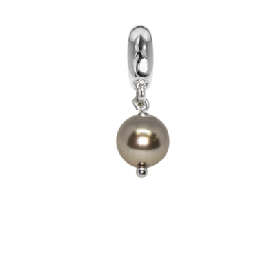 Charm con perla Swarovski bronze