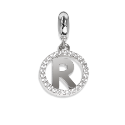 Circular charm in zircons with letter R