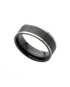 Band ring in steel and black PVD