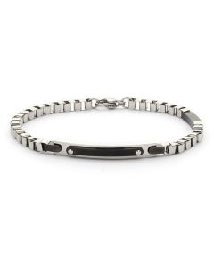 Steel Bracelet with insert in PVD Black
