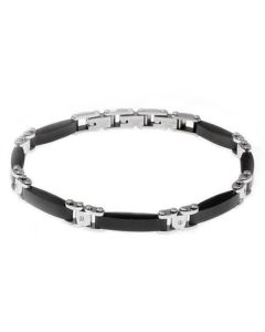 Bracelet modular steel, PVD and zircons
