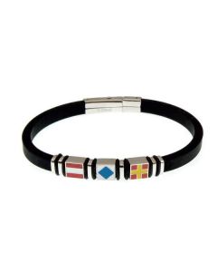 Bracelet in caucciÃ¹ black and colored inserts