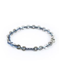 Bracelet hexlink, PVD blue and zircons