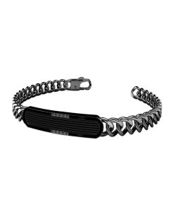 Bracelet grumetta black steel and zircons