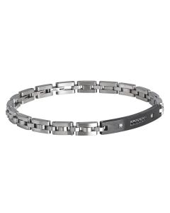 Bracelet links modular steel and white zircons and Neri