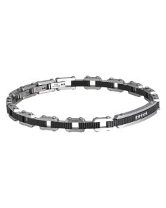 Bracelet links in the chain, PVD black and zircons