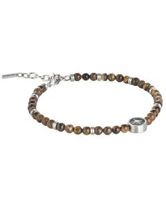 Bracelet with boules tiger-eye and Rosa dei Venti