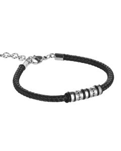 Steel Bracelet and bead marino torchon black