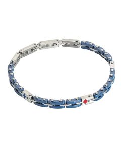 Bracelet modular steel PVD, blue and red enamel